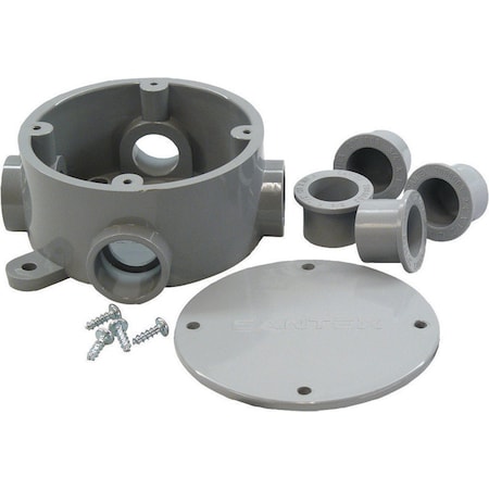 Cantex Electrical Box, Junction Box Type, PVC, Round Shape 5133690U